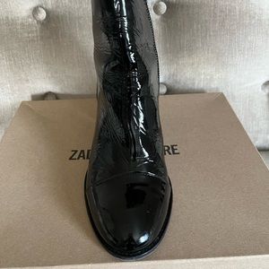 Zadig & Voltaire Lena Wrinkle Patent, Black 9.